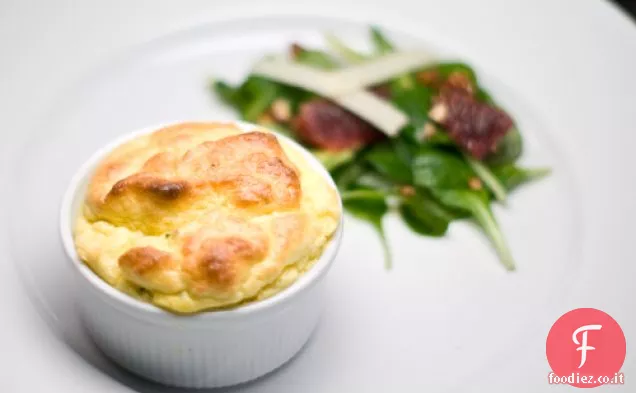 Crema di mais e soufflé di Cheddar piccante