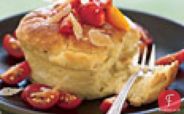 Grane cadute Soufflé con pomodori e formaggio di capra