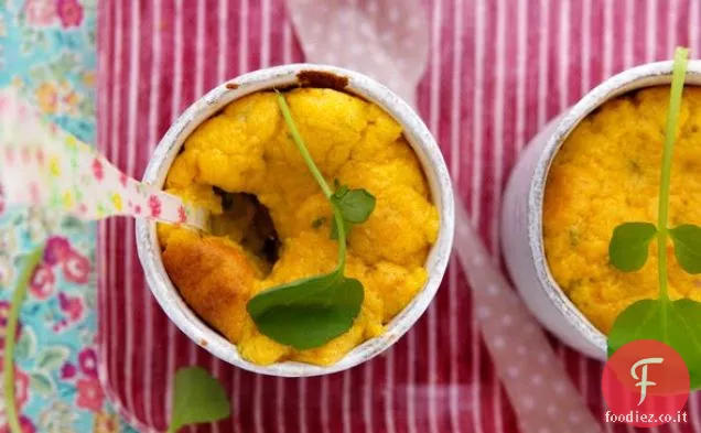 Zucca kabocha, idiazabal e soufflé alle erbe