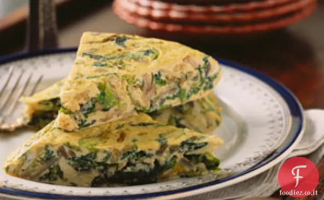 Soufflé di spinaci, funghi e Gouda