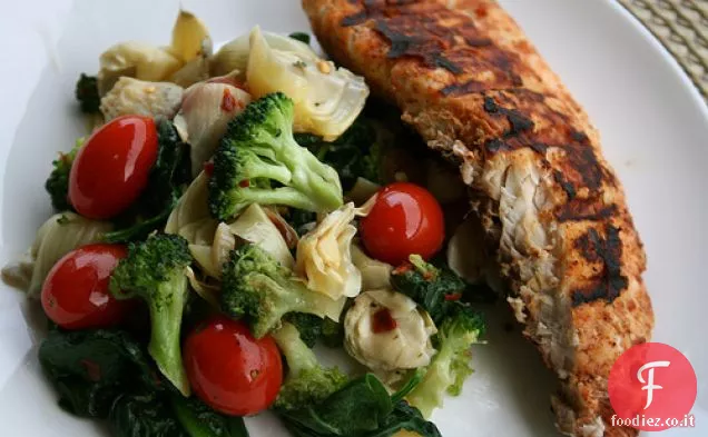 Spinaci saltati e Tilapia