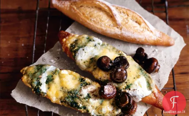 Involtini di funghi, pesto e Caprini