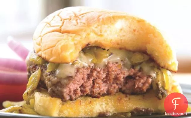 Chile verde Cheeseburger