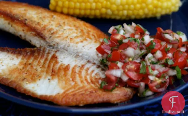 Cena di stasera: Tilapia croccante con Salsa Pico De Gallo