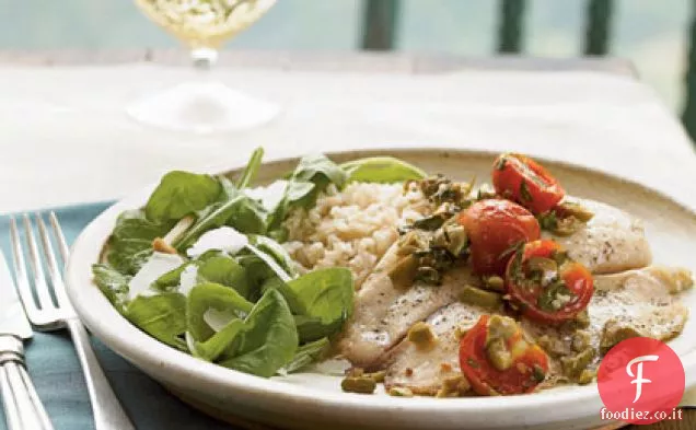 Tilapia arrosto con Pomodori e Olive