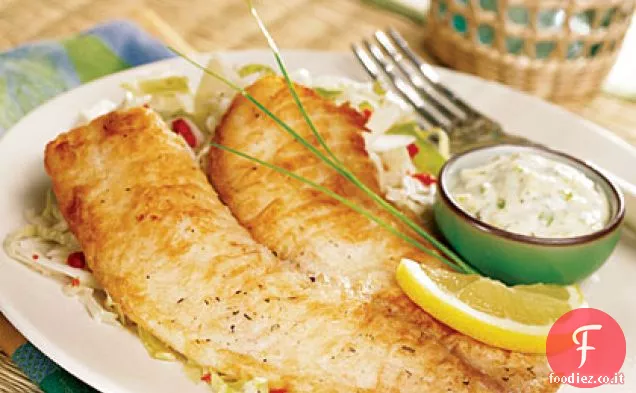 Tilapia in padella con salsa tartara piccante