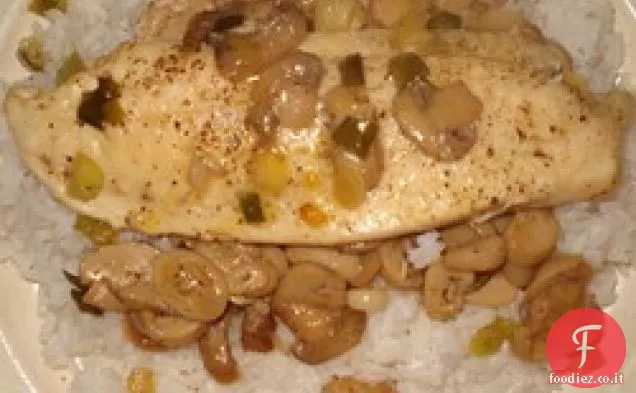 Tilapia piccante con funghi