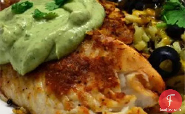 Tilapia croccante al lime Chipotle con salsa di avocado fresca