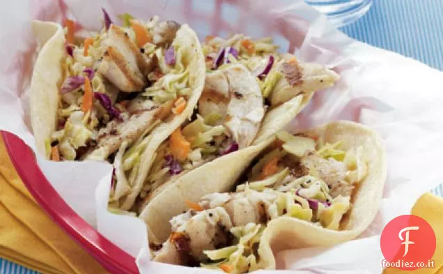 Tacos di pesce con Sesamo-Zenzero Slaw