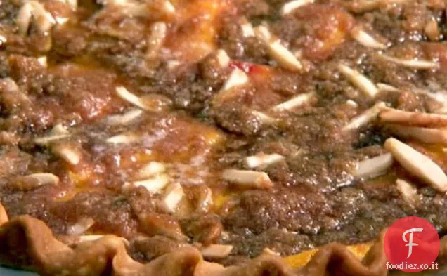 Torta di briciole di pesca