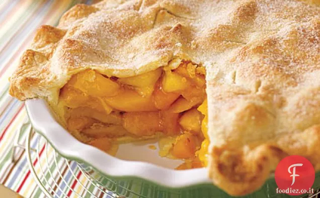Torta di pesche a fondo piatto