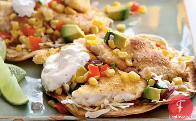 Tilapia Tostadas con gusto di mais arrosto