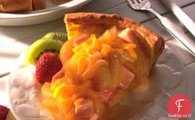 Pancake soffiato ripieno di prosciutto e mela