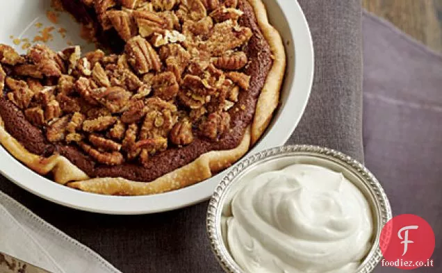Torta di scacchi al cioccolato e noci pecan