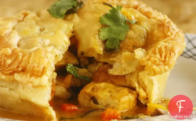 Vegetariano indiano Curry Tofu Pot Pie