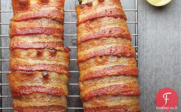 Trota affumicata al bacon con Dragoncello