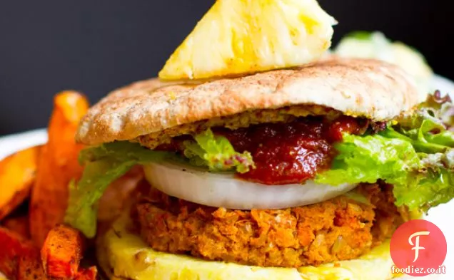 Ananas Jerk Veggie Hamburger + lati Sassy