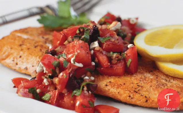 Trota scottata in padella con Salsa all'italiana