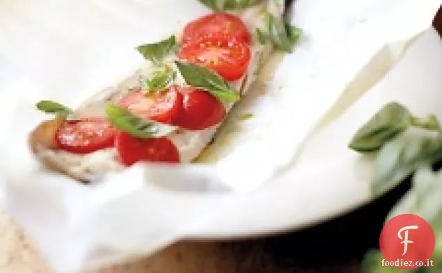 Trota, Pomodori e Basilico in Pergamena