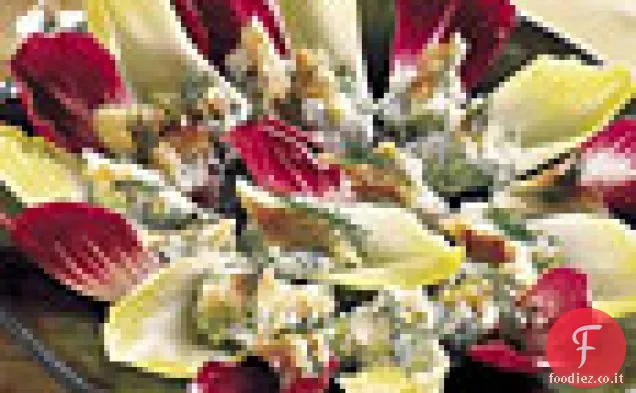 Indivia con Trota affumicata e crema di formaggio alle erbe