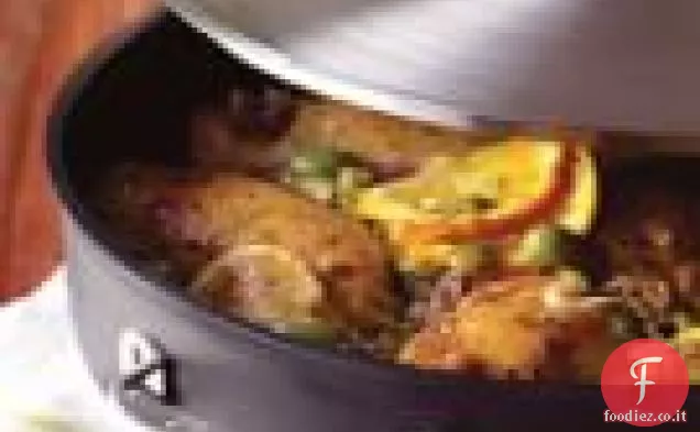 Pollo brasato con salsa al vino mediterraneo
