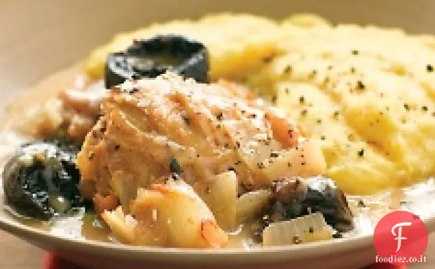 Pollo brasato con prugne secche
