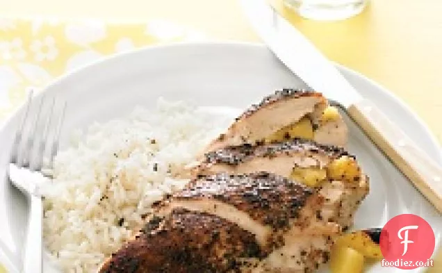 Pollo Jerk ripieno di ananas