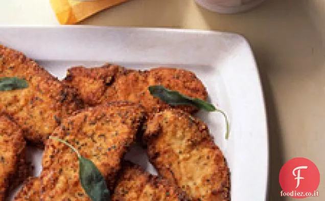 Cotolette di pollo impanate con salvia