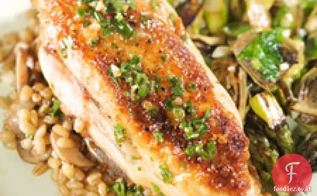 Pollo con vino bianco e salsa alle erbe