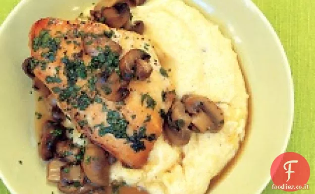 Pollo brasato con funghi