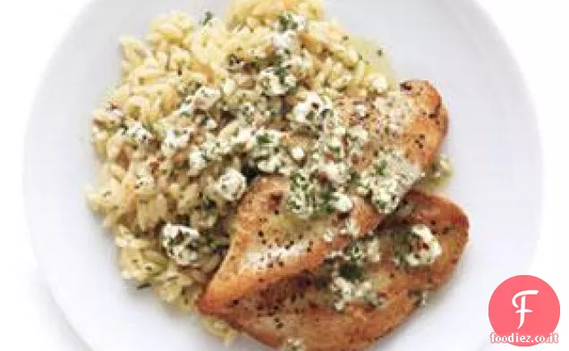 Pollo con Vinaigrette di formaggio di capra