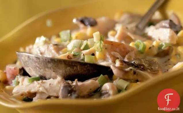 Zuppa di mais e pollo