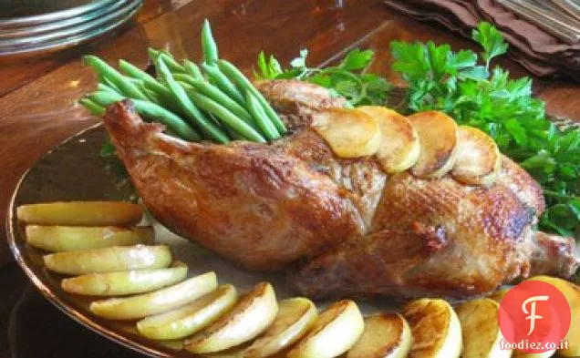 Anatra arrosto con mele, miele e aceto di sidro