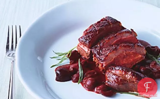 Petto d'anatra con salsa di ciliegie dolci