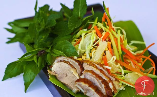 Anatra arrosto e insalata di pomelo