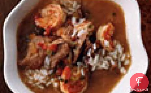 Gumbo di anatra e gamberetti