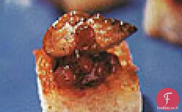 Foie Gras scottato e marmellata di mirtilli rossi su pane tostato brioche
