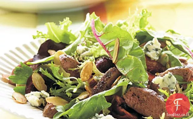 Insalata di petto d'anatra alla griglia con vinaigrette di champagne e miele
