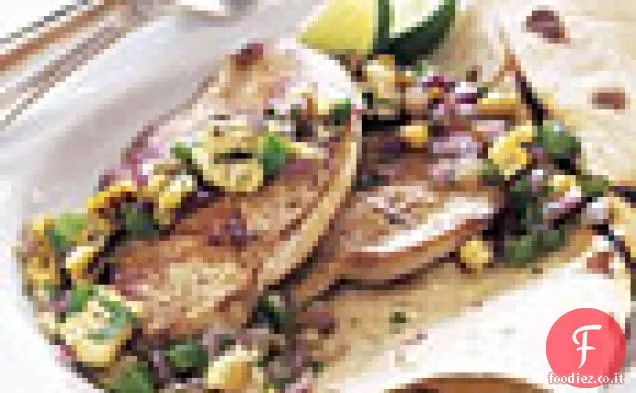 Cotolette di tacchino Chipotle con salsa di mais carbonizzato