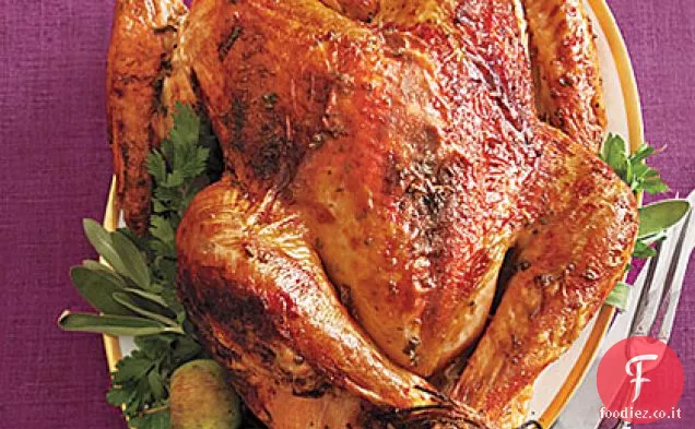 Tacchino glassato di acero con sugo di sidro di cipolla