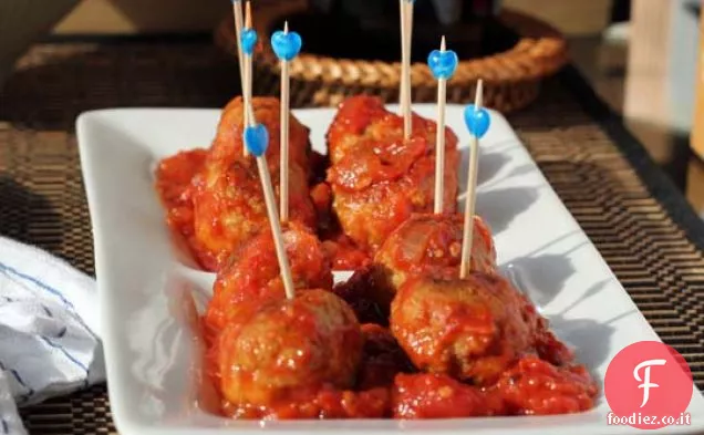 Polpette di pesto di tacchino con salsa di pomodoro fatta in casa
