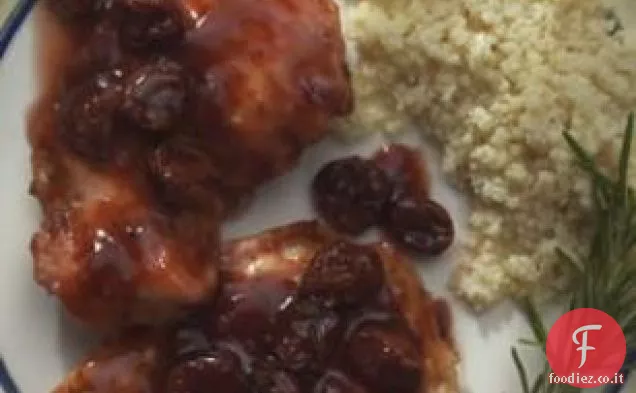 Cotolette di tacchino con ciliegie secche, rosmarino e porto