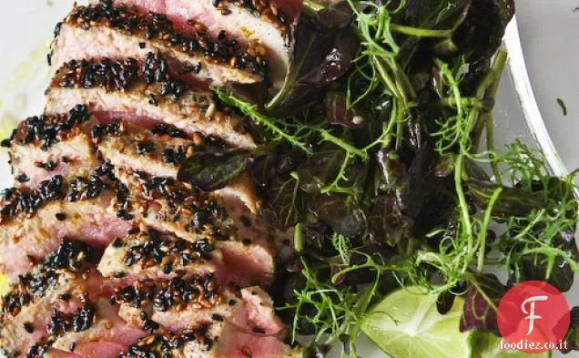 Sesamo scottato Tonno con Lime Zenzero Vinaigrette Ricetta