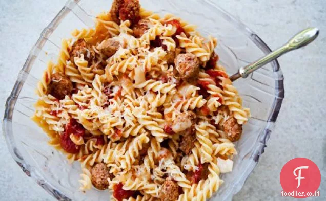 Pasta con Salsiccia di Tacchino e Mozzarella affumicata