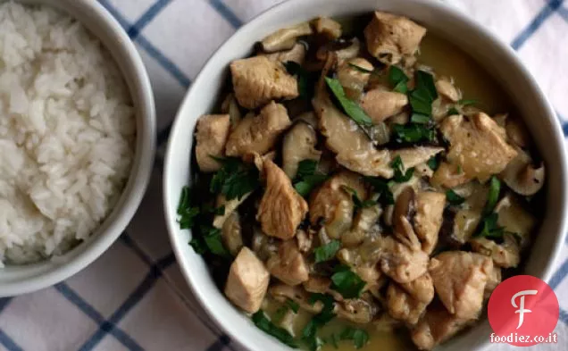Cena stasera: Fricassée di Tacchino con Funghi