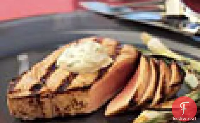 Bistecche di tonno scottate con maionese alla cipolla verde Wasabi