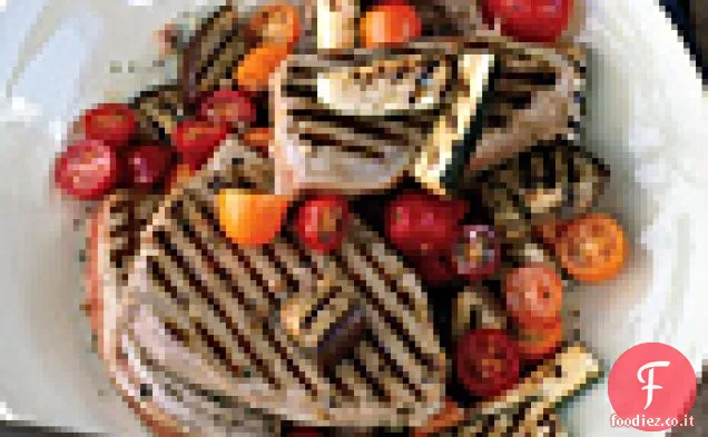 Tonno alla griglia con verdure provenzali e Aioli facili
