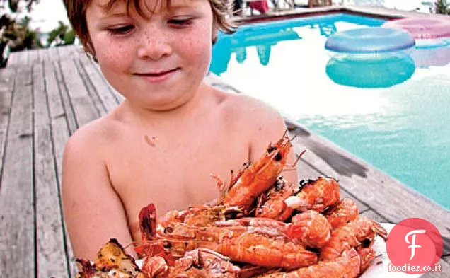 Rosso alla griglia-Cile Calamari e Gamberi