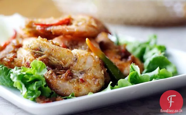 Gamberi Satay (gamberi con salsa piccante di arachidi)