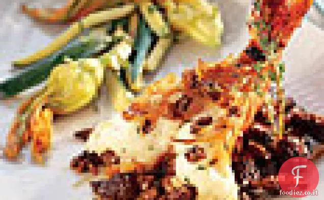 Gamberi arrostiti con spugnole e burro di spugnole
